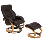 Beliani Cadeira de Massagem em Pele Sintética Castanha Escura com Repousa-pés e Função de Aquecimento para Escritório Elegante Moderno 80x55x100 - 4260586356267