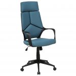 Beliani Cadeira de Escritório Preta e Azul Ajustável em Altura Capa Resistente Design Moderno 64x64x116-126 - 4260586354553