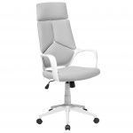Beliani Cadeira de Escritório Cinzenta com Branco Ajustável em Altura Capa Resistente Design Moderno 64x64x116-126 - 4260586354539