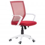 Beliani Cadeira de Escritório Vermelha, Regulável em Altura com Rodas de Nylon 55x55x96-106 - 4260580929818