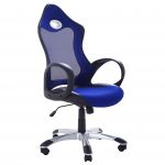 Beliani Cadeira de Escritório Azul com Função de Baloiço Revestimento de Malha Respirável Design Moderno e Confortável 67x67x109-119 - 4260580934416