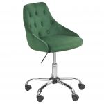 Beliani Cadeira de Trabalho com Rodas em Veludo Verde Estilo Clássico Elegante Xx - 4255664829139