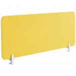 Beliani Divisor acústico para secretária em tecido amarelo 130 x 40 cm com peças para montagem redução de ruido para escritório em casa 2x130x40 - 4255664817488