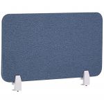 Beliani Divisor acústico para secretária em tecido azul 72 x 40 cm com peças para montagem redução de ruido para escritório em casa 2x72x40 - 4251682263054