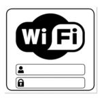 Ante Sinal Adesivo Wifi com Utilizador e Password em PP (10x10cm)