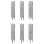 Pack 6 Cacifos Metálicos Simples 1 Cacifo 1900x300x500 mm Standard - IND.0111.10.11.CZPACK6
