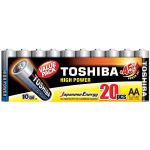 Pacote de alta potência Toshiba com 20 pilhas alcalinas AA LR06 1,5 V