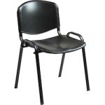 Unisit Pack de 4 Cadeiras de Visita de Dado de Plástico Preto-black