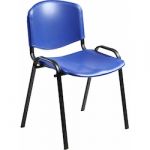 Unisit Pack de 4 Cadeiras de Visita de Dado de Plástico Azul-blue