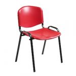 Unisit Pack de 4 Cadeiras de Visita de Dado de Plástico Vermelho-red