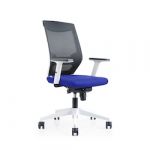 Rocada Cadeira com Ajuste Lombar Sincronizado em Malha e Assento Azul 908w-3-white