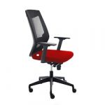 Rocada Cadeira com Ajuste Lombar Sincronizado em Malha e Assento Vermelho