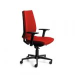 Rocada Cadeira Profissional 922-2 com Estrutura Preta e Estofos Vermelhos, Inclui Apoios de Braços Ajustável