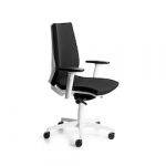 Cadeira Profissional 922w-4 com Estrutura Branca e Estofos Pretos, Inclui Apoios de Braços Ajustáveis