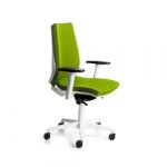 Cadeira Profissional 922w-6 com Estrutura Branca e Estofos Verdes, Inclui Apoios de Braços Ajustáveis