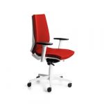 Cadeira Profissional 922w-2 com Estrutura Branca e Estofos Vermelhos, Inclui Apoios de Braços Ajustáveis
