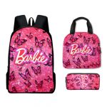 Mochila Escolar da Barbie Infantil e Juvenil 3 peças 40X30X17 - BB25