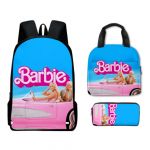 Mochila Escolar da Barbie Infantil e Juvenil 3 peças 40X30X17 - BB20