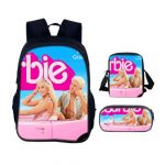 Mochila Escolar da Barbie Infantil e Juvenil 3 peças 40X30X17 - BB04