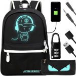 Kruzzel Mochila Multifunções com Iluminação/Refletiva para Criança 19L