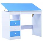 vidaXL Secretária/estirador Desenho para Crianças Azul e Branco - 932360916