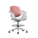 Cromad Cadeira De Escritório Rosa E Branco