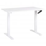 Beliani Secretária Branca Aglomerado Madeira Aço 120 X 72 cm Altura Ajustável Manualmente Laminada Retangular