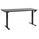 Beliani Secretária Preta Aglomerado Madeira Aço 160 X 72 cm Altura Ajustável Manualmente Laminada Retangular