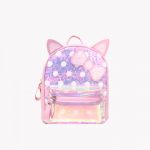 Mochila para Crainças/Infantil Passeio Brilhante com Orelhas Laço / Rosa Claro 25x27x17