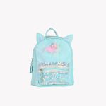 Mochila para Crainças/Infantil Passeio Unicórnio com orelhas / Azul Claro 25x27x17