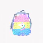 Mochila para Crainças/Infantil Passeio Pop It Unicórnio com orelhas / Luzes Azul 25x27x17 Mochila Crainça Modelo 05