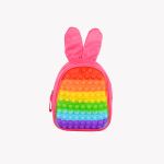 Mochila para Crainças/Infantil Passeio Pop It Coelho / Orelhas / Fúcsia- 25x27x17