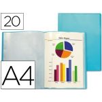 LiderPapel Capa Catalogo 20 Bolsas Translucida Azul Cj11 - 03542.00