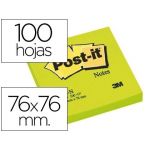 Post-it Bloco Adesivo 76x76MMS 100 Fls Verde Embalagem de 6 Un