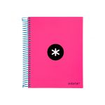 Antartik Caderno Espiral A5 Liso Capa Dura 120F. 100GRS. C/6 Furos Rosa KD55