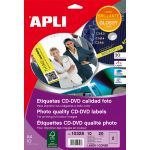 Apli Etiquetas Permanentes CD-DVD p/ Laser Ext ø 117 Int ø 18 - 10328