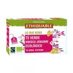Ethiquable Chá Verde com Hibisco e Biogengibre 20 Saquetas de 36g
