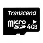 Transcend 4GB Micro SDHC Class 4 + Adapter - TS4GUSDC4