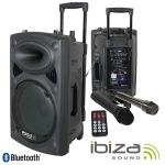 Ibiza Coluna Amplificada 10" 500W Bluetooth VHF Black - PORT10VHF-BT