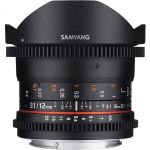 Objetiva Samyang 12mm T3.1 Fisheye VDSLR para Nikon