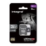 Integral 32GB Micro SDHC UltimaPro 90MB/s Class 10 UHS-1 - INMSDH32G10-90U1