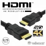 Velleman Cabo HDMI®2.0 4K x 2K (2160p/1080p) Macho-Macho (75cm)