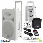 Ibiza Coluna Amplificada 12" 700W UHF White - PORT12UHF-BT-WH