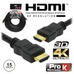 ProK Cabo HDMI Dourado Macho / Macho 2.0 4K Preto 1.5M