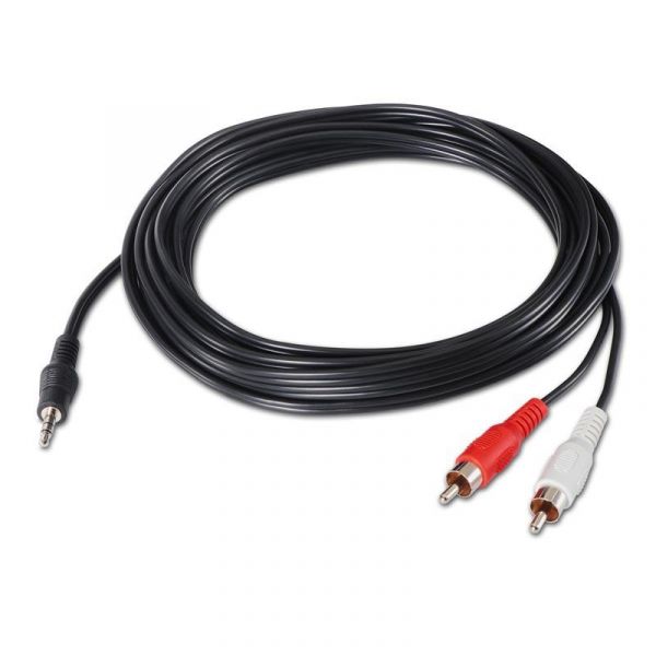 Cable Audio Plug 3.5mm Auxiliar Macho A 2 Rca Macho De 10m