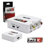 ProK Conversor Sinal Composto + Áudio + HDMI - PK-RCAHDMI01