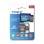 Integral 64GB MicroSDHC/XC A1 App Performance UHS-I U1 620x - INMSDX64G10-A1
