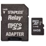 Staples 64 GB MicroSDXC Relay Classe10 + Adaptador SD - 164560