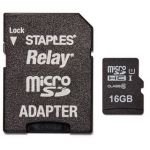 Staples 16GB MicroSDHC Relay Classe10 + Adapter - 164546
