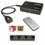 Lindy Switch Remote HDMI 3 Portas 1080p 3D - 38034